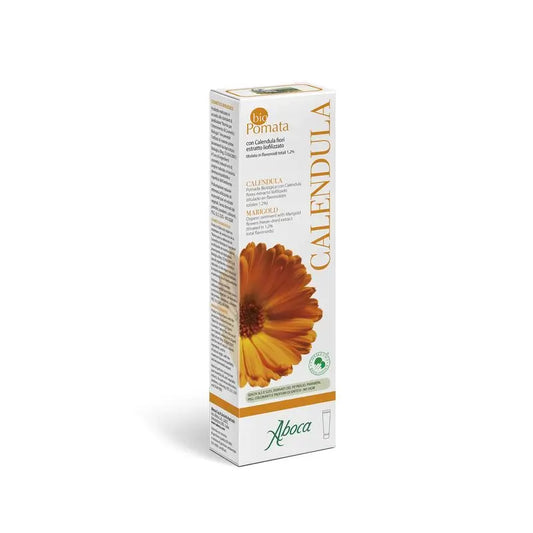 Aboca Calendula Biopomada Pele Sensível e Delicada, Acalma a Vermelhidão e Irritação em Bebés, Crianças e Adultos, 50 ml