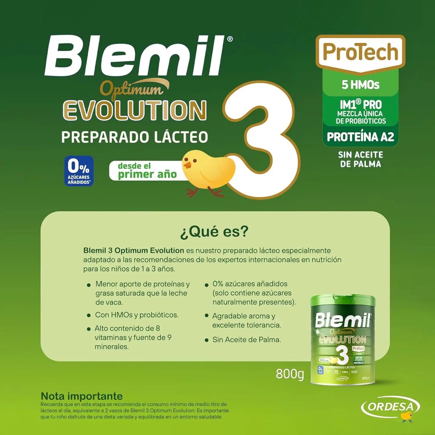 Blemil Bipack Leite de Crescimento Optimum Evolution 3, 2X800 g