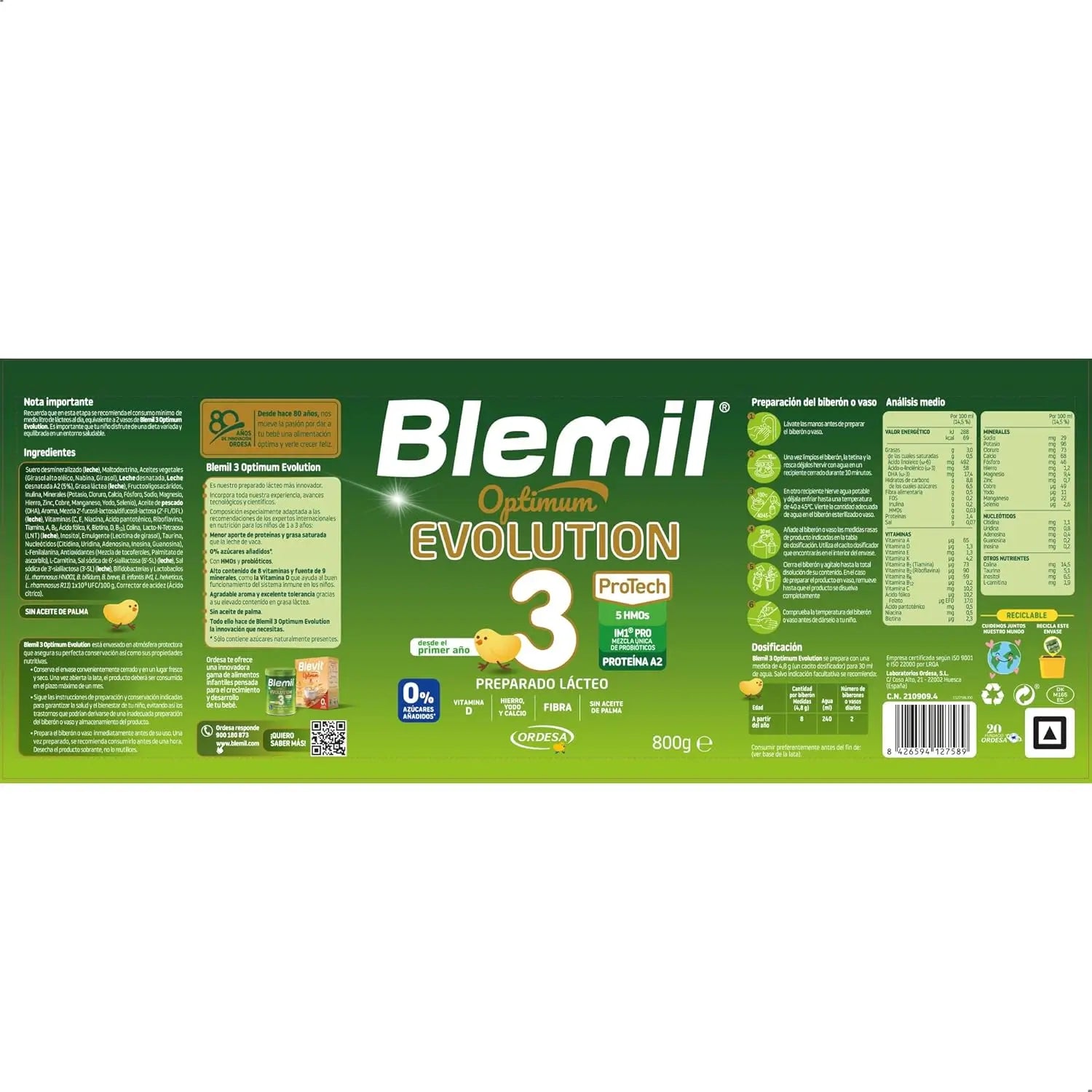 Blemil Bipack Leite de Crescimento Optimum Evolution 3, 2X800 g