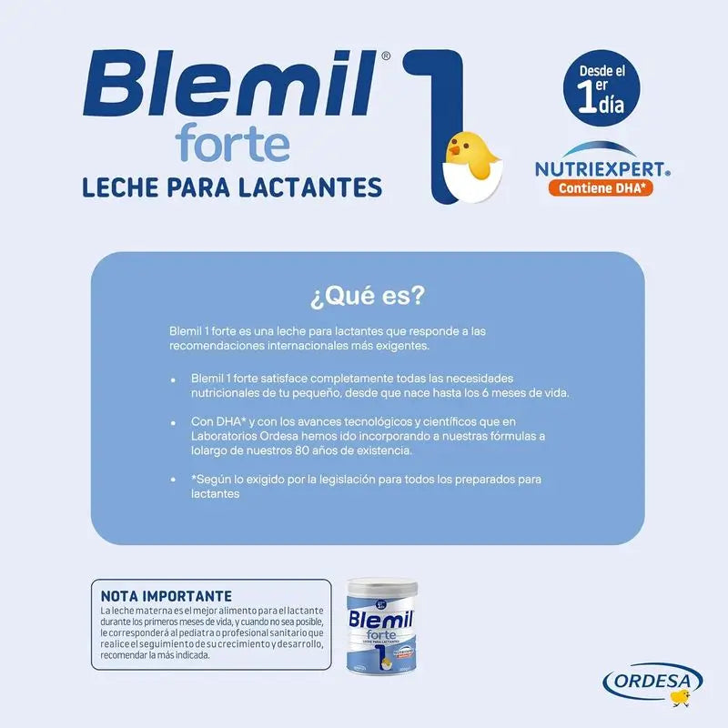 BLEMIL PLUS FORTE 1 LEITE INFANTIL 800 GR