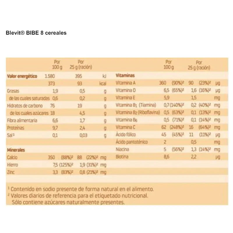 Blevit Baby Food Bibe 8 Cereais, 500 gramas