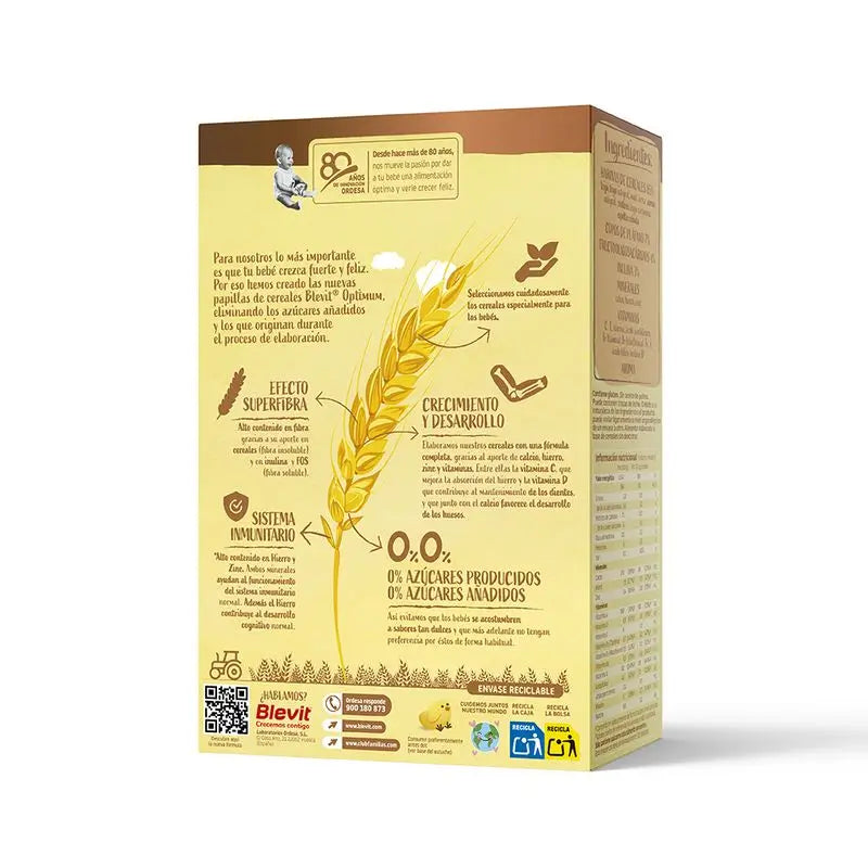 Blevit Alimentação Infantil Optimum 8 Cereais + Banana, 250g