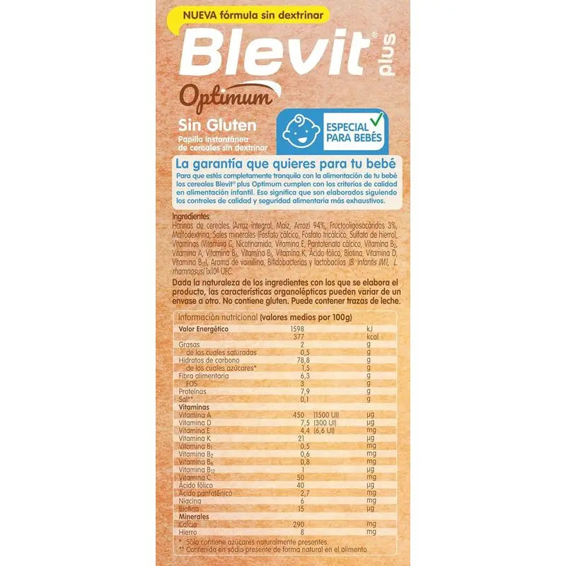 Blevit Plus Optimum Sin Gluten, 400g