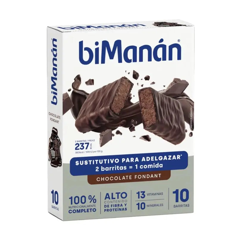 biManán Beslim Dark Chocolate Fondant Bars 10 unidades