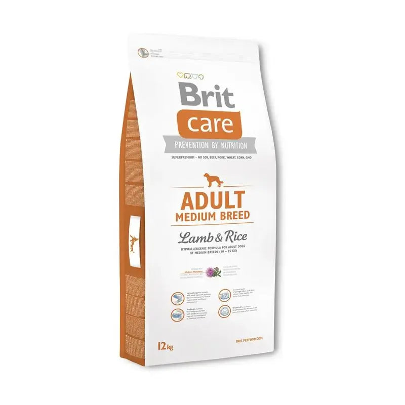 Brit Care Adult Raça Média Borrego Arroz 12Kg para Cães