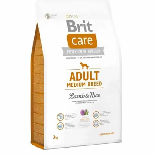 Brit Care Adult Raça Média Borrego Arroz 3Kg para Cães