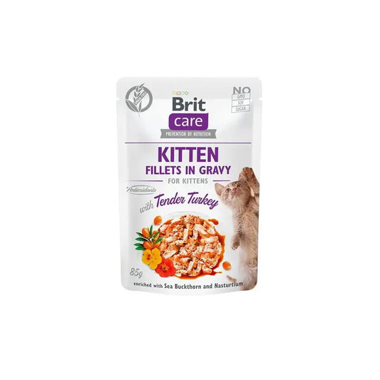 Brit Care Cat Kitten Fillets em molho de peru 24X85Gr para gatos