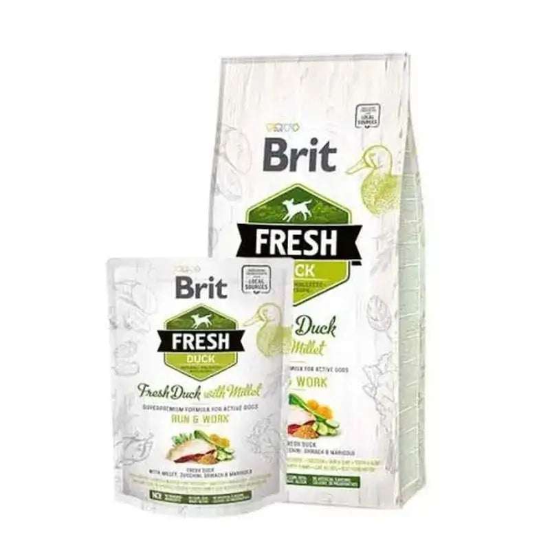 Brit Fresh Active Run Work Pato Millet 12Kg para Cães