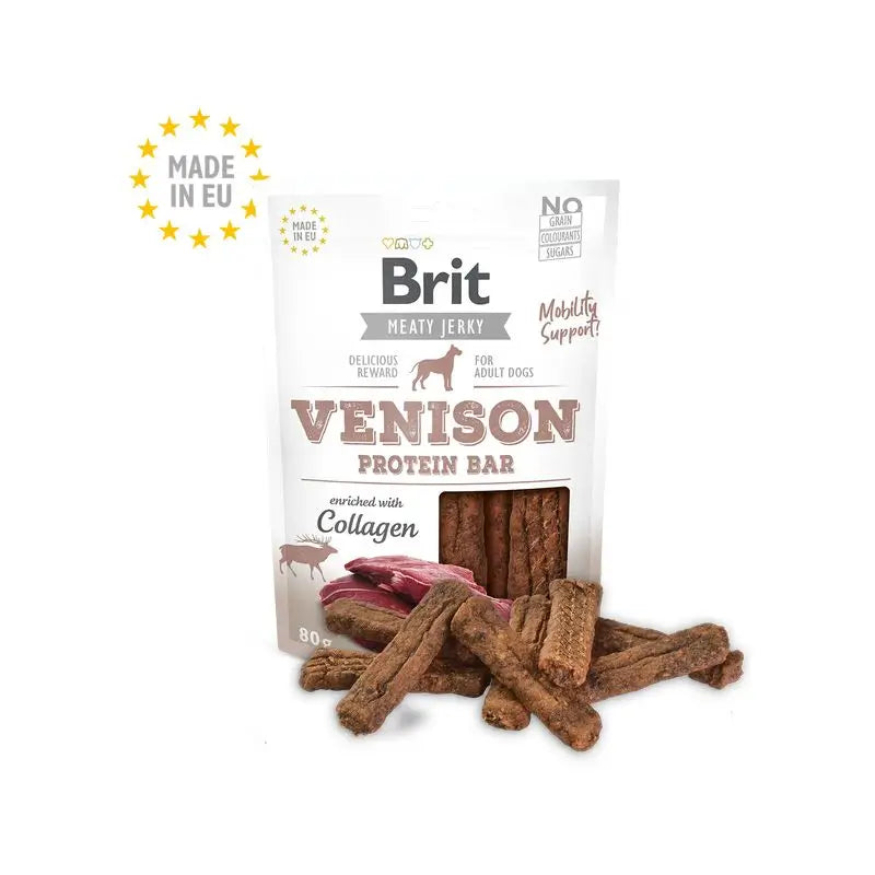 Brit Jerky Snack Protein Bar Venison 80Gr para Cães