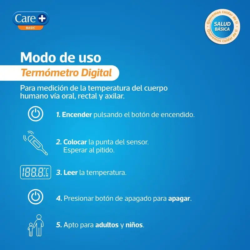 Termómetro digital Care+ ponta rígida