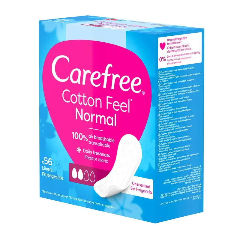 Carefree Cotton Feel Normal Sin Fragancia 56Uds