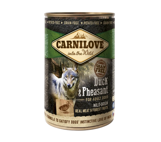 Carnilove Canine Adult Pato Faisan Caja 6X400Gr comida húmeda para perros