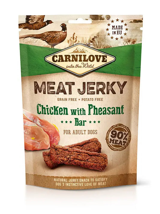 Carnilove Jerky Pollo Y Faisan Barritas 12X100Gr snack para perros