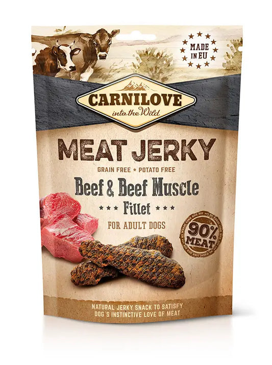 Carnilove Jerky Ternera Y Res Filetes 12X100Gr snack para perros