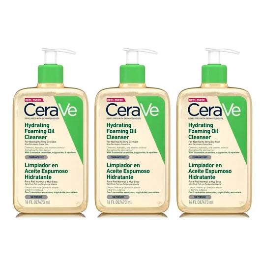 Cerave Pack Óleo de Limpeza Hidratante e Espumante, 3 x 473 ml