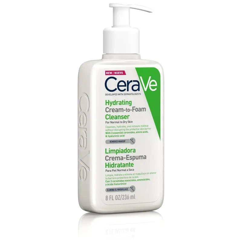 CeraVe Creme de Limpeza - Espuma de Limpeza Hidratante, 236 ml