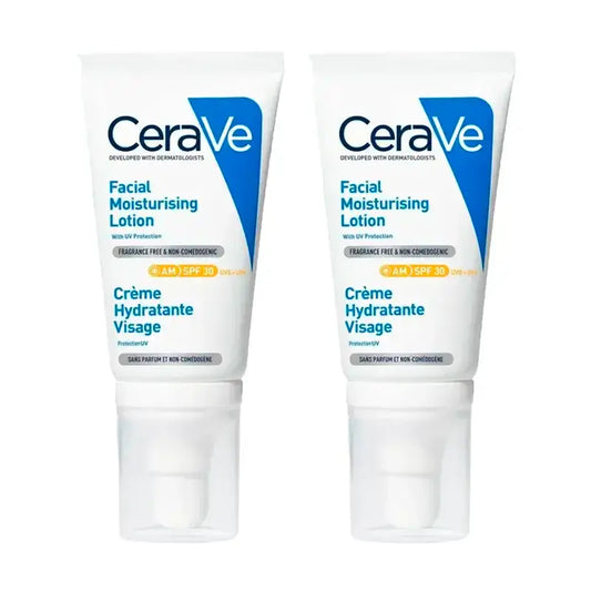 CeraVe Pack Loção Hidratante para o Rosto SPF30, 2 x 52 ml