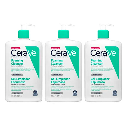 Gel de Limpeza Espumante Cerave Triplo, 3X1L