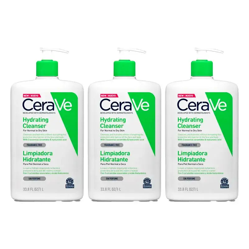 Cerave Triplo Gel de Limpeza Hidratante, 3X1L