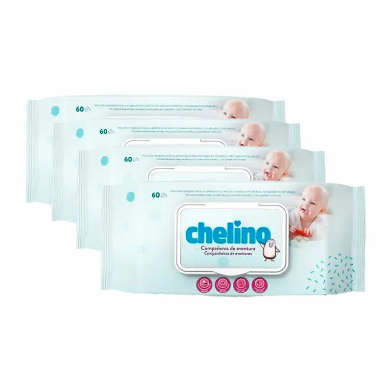 Chelino Toallitas, 4x60 unidades