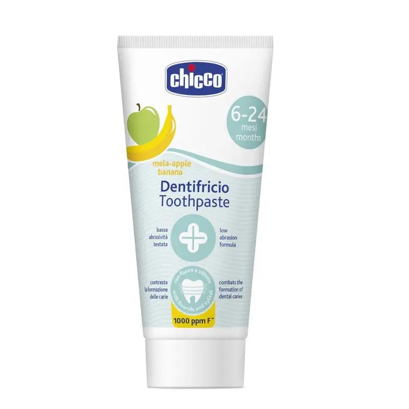 Chicco Apple & Banana Toothpaste 6-24M Fluor, 1 unid.