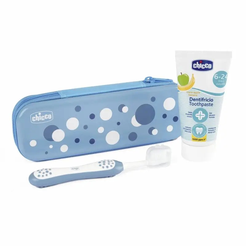 Chicco Dental Set 6M+ Azul Pois