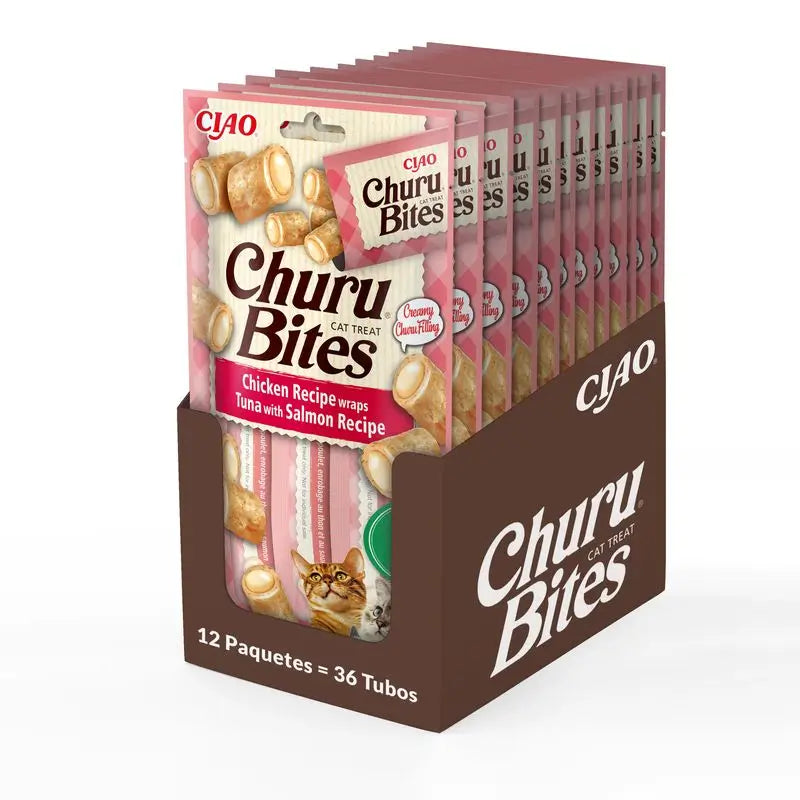 Churu Cat Bites Atum com Salmão Receita Display 12X30Gr