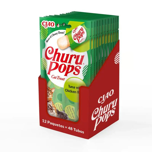 Churu Cat Pops Atum Receita Frango Expositor 12X60Gr