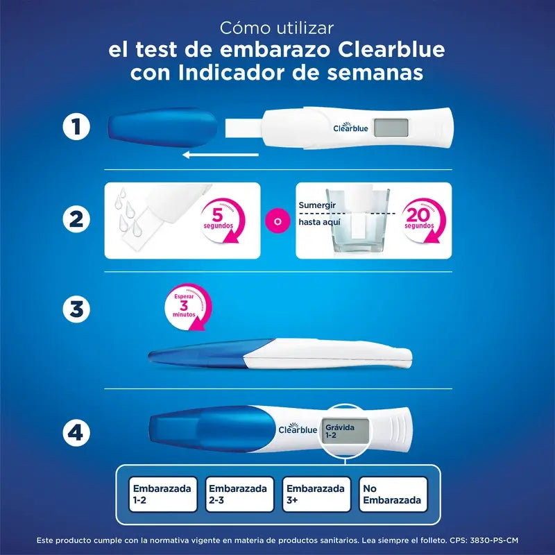 Teste de gravidez digital Clearblue com indicador de semana, 1 teste digital