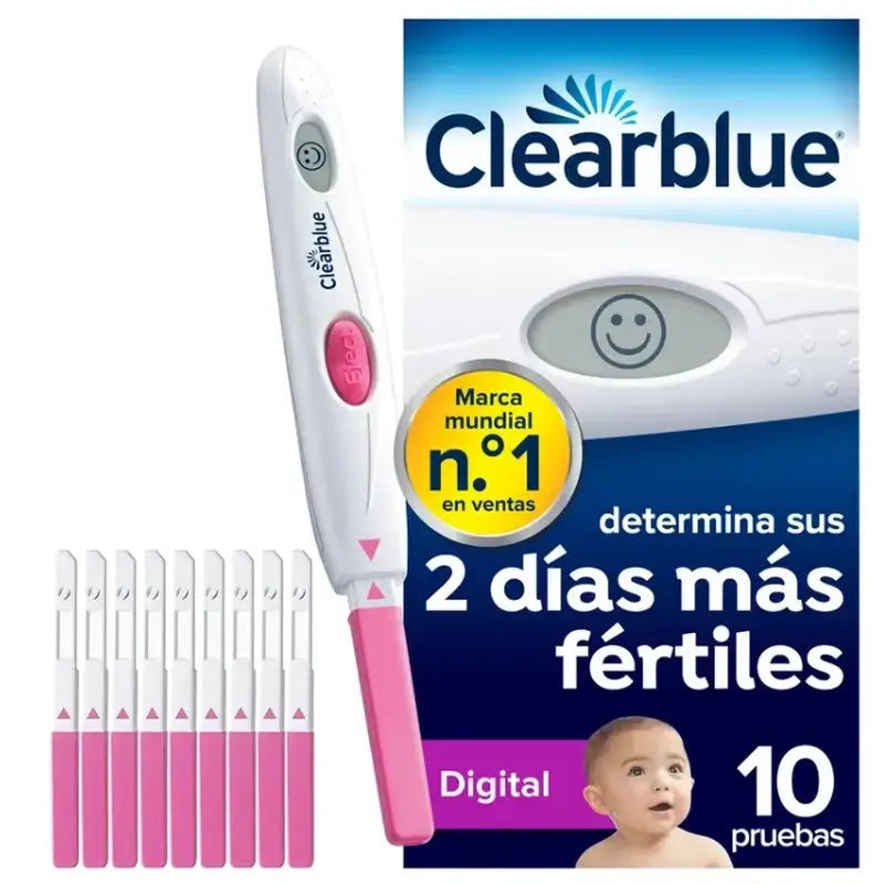 Clearblue Digital Pack Teste de Gravidez 1 Teste + Teste de Ovulação 10 Sticks