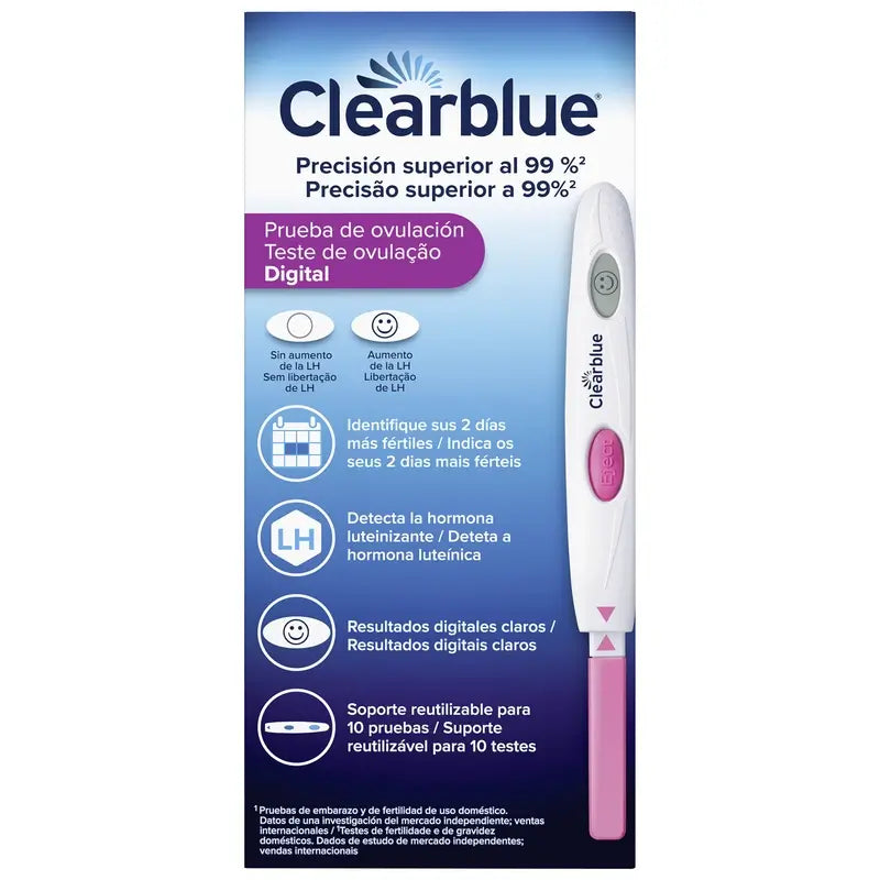 Clearblue Digital Pack Teste de Gravidez 1 Teste + Teste de Ovulação 10 Sticks