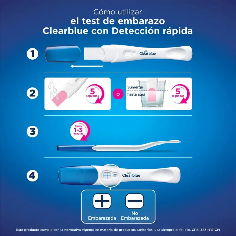 Teste de gravidez Clearblue com deteção rápida, resultados em apenas 1 minuto, 1 teste