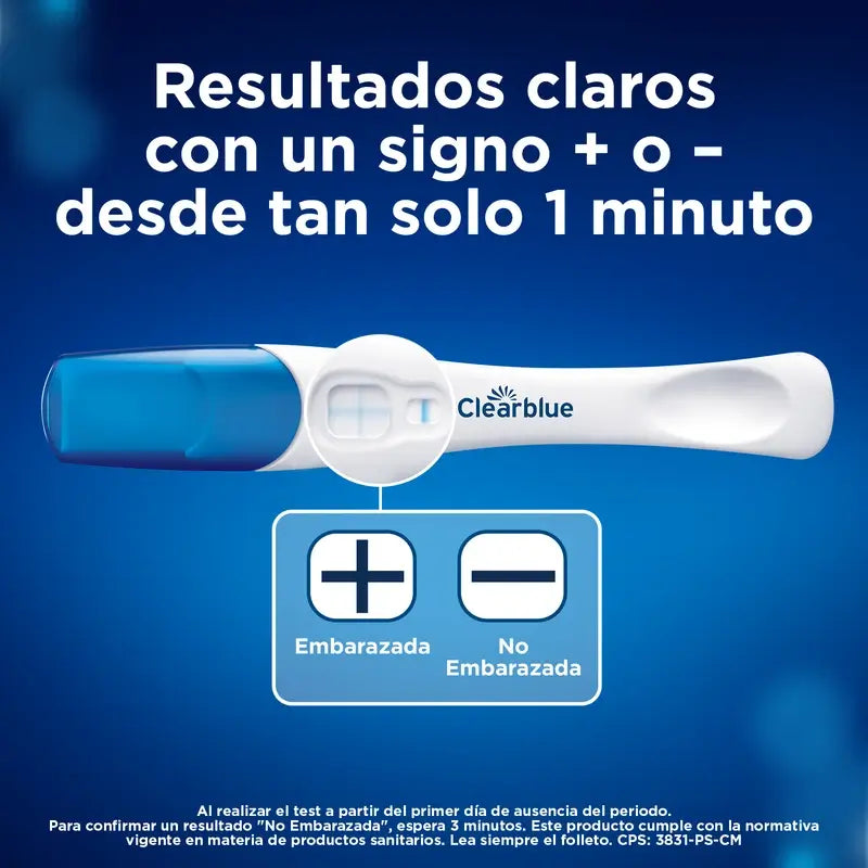 Teste de gravidez Clearblue com deteção rápida, resultados em apenas 1 minuto, 1 teste