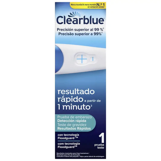 Teste de gravidez Clearblue com deteção rápida, resultados em apenas 1 minuto, 1 teste