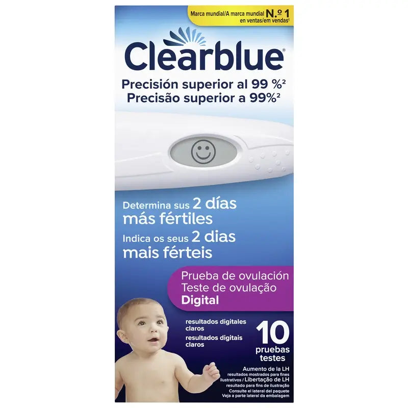 Clearblue Digital Ovulation Test, 1 suporte digital e 10 testes