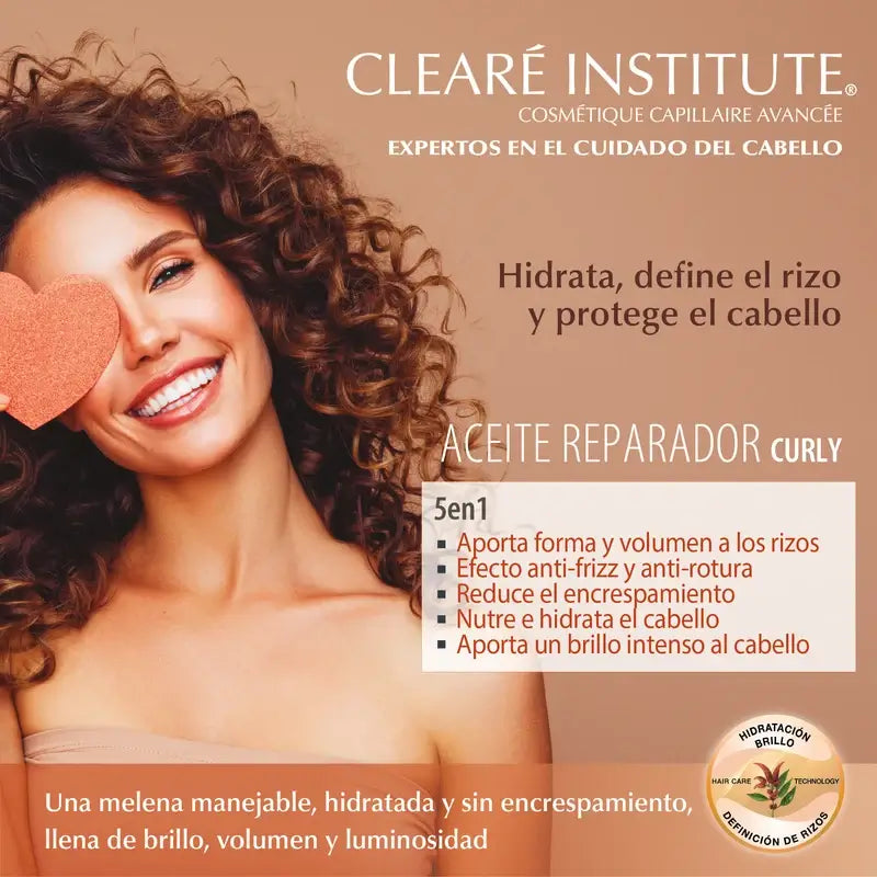 Clearé Institute Cabelos Encaracolados Método dos Encaracolados Óleo Hidratante 50 Ml