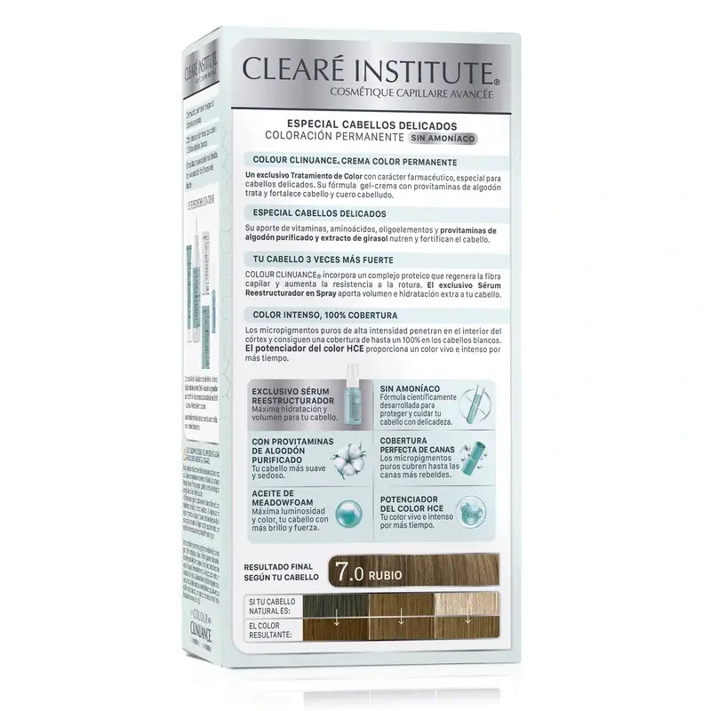 Clearé Institute Colour Clinuance Coloração Permanente Sem Amoníaco 7.0 Blonde