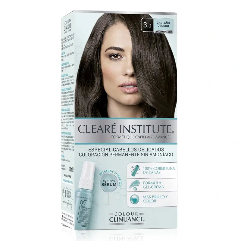 Clearé Institute Colour Clinuance Coloração Permanente Sem Amoníaco 3.0 Castanho Escuro