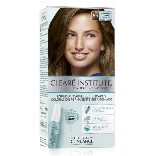 Clearé Institute Colour Clinuance Coloração Permanente Sem Amoníaco 5.3 Castanho Claro Dourado