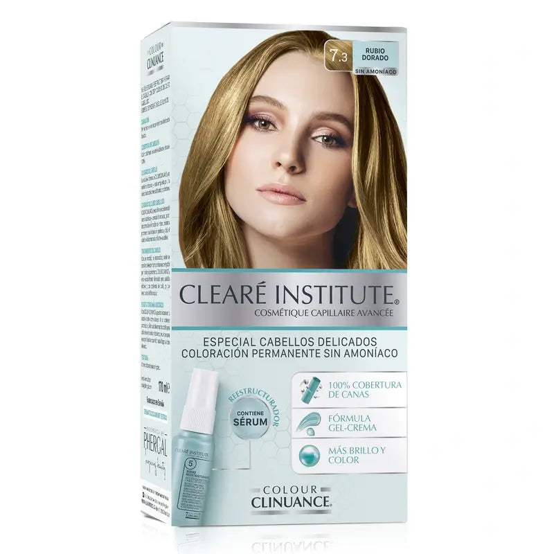 Clearé Institute Colour Clinuance Coloração Permanente Sem Amoníaco 7.3 Louro Dourado