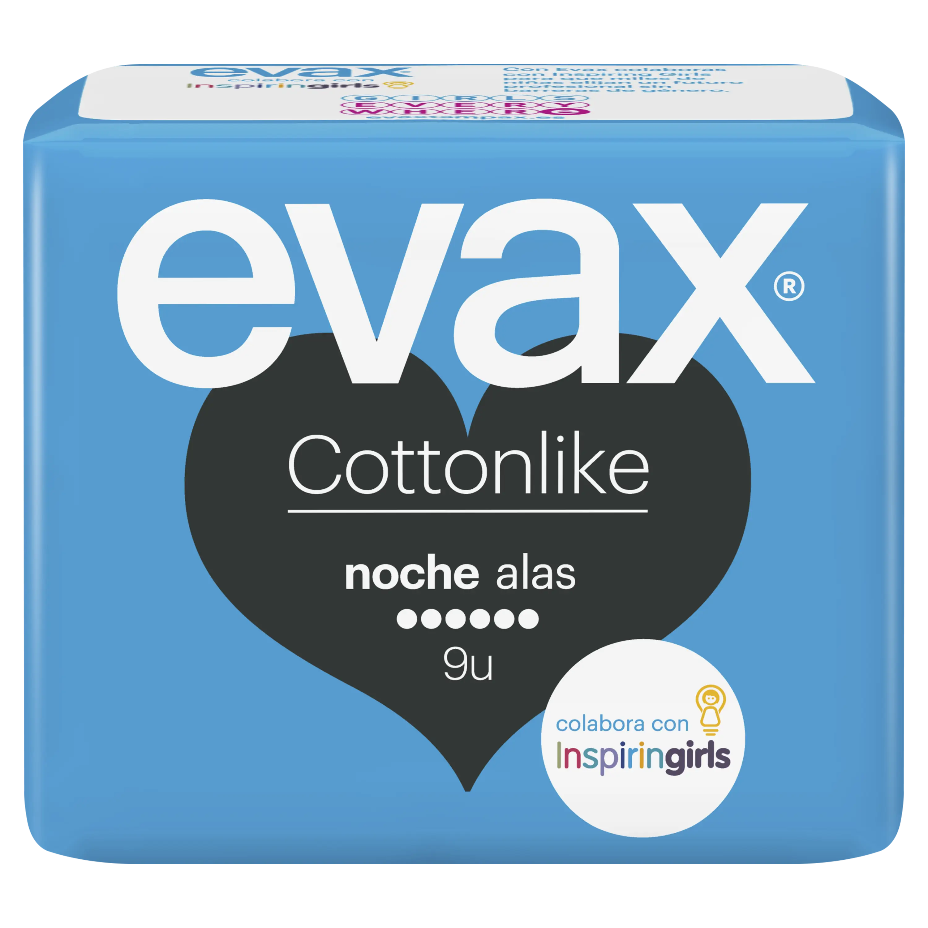 Evax Cottonlike Noche Compresas con Alas 9 unidades