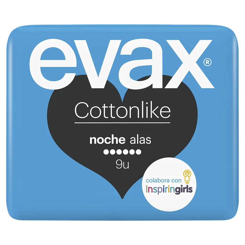 Evax Cottonlike Noche Compresas con Alas 9 unidades