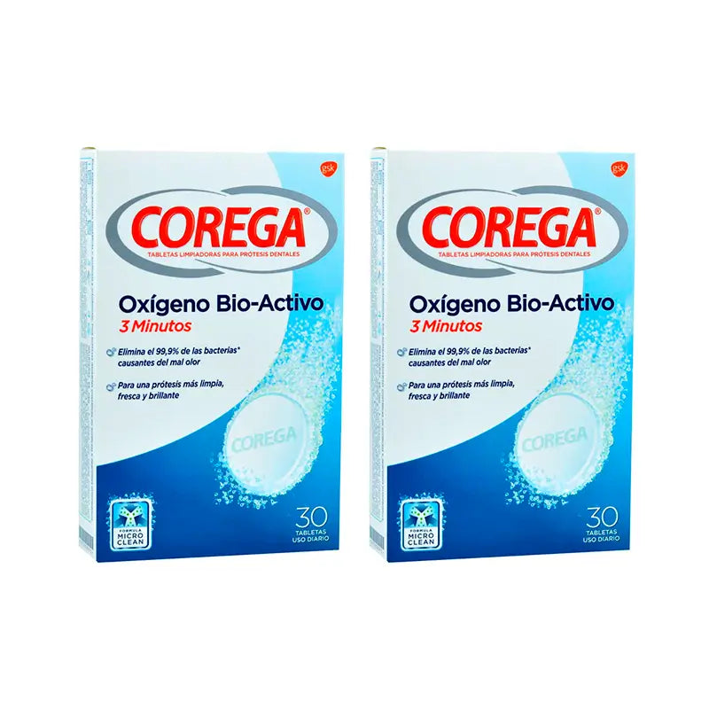 Corega Duplo Total Action Cleansing for Prosthesis, 2 x 30 comprimidos