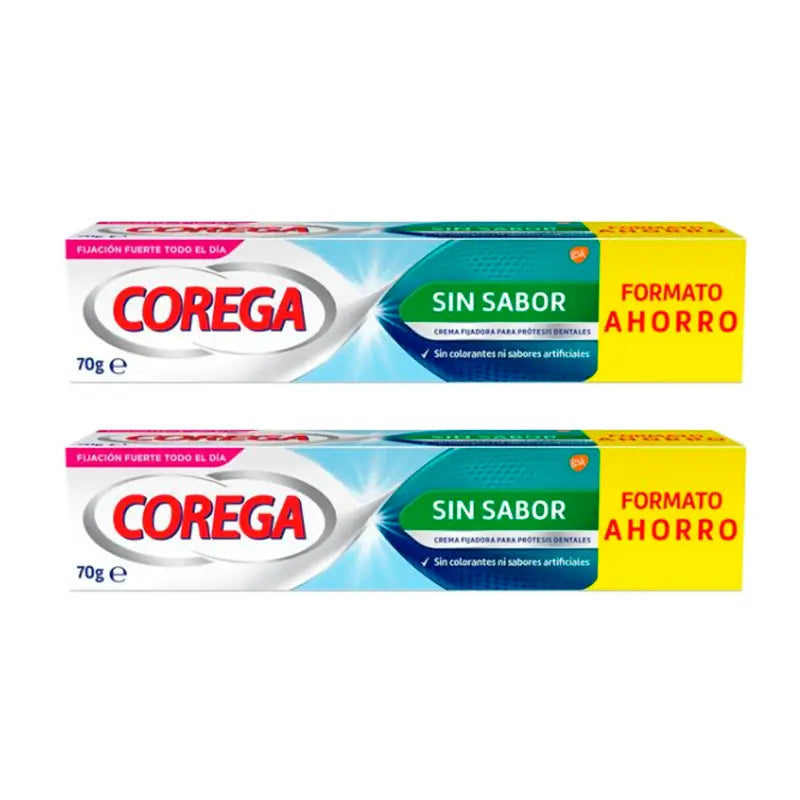 Corega Duplo Extra Forte Sem Sabor, 2 x 70 gramas