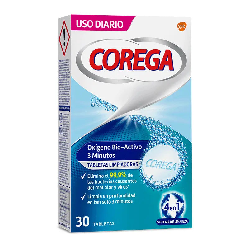 Corega Oxigeno Biactivo, 30 Tabletas