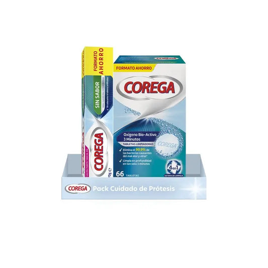 Corega Pack Cuidado de Prótesis ( Limpieza + Fijación fuerte)