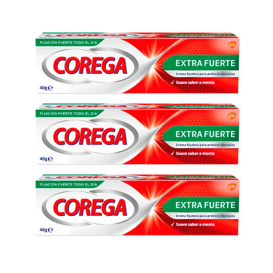 Corega Triplo Super Ultra Creme Extra Forte, 3 x 40 gramas