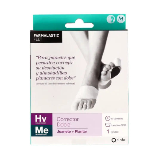 Farmalastic Corretor Double Bunions and Plantar Corretor Pé direito, Tamanho M