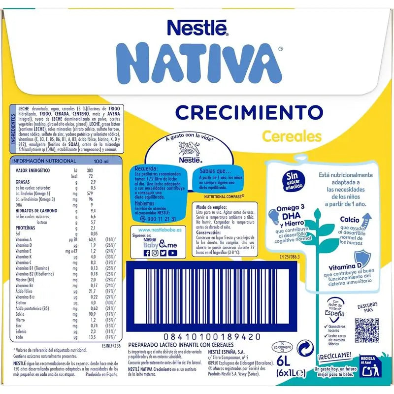 NESTLE JUNIOR CRESCIMENTO 1 + CEREAIS 1000 ML