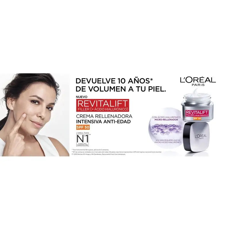 L'Oréal Paris Creme Rejuvenescedor Intensivo com Ácido Hialurónico e FPS 50: Volume e Proteção Uvb/Uva